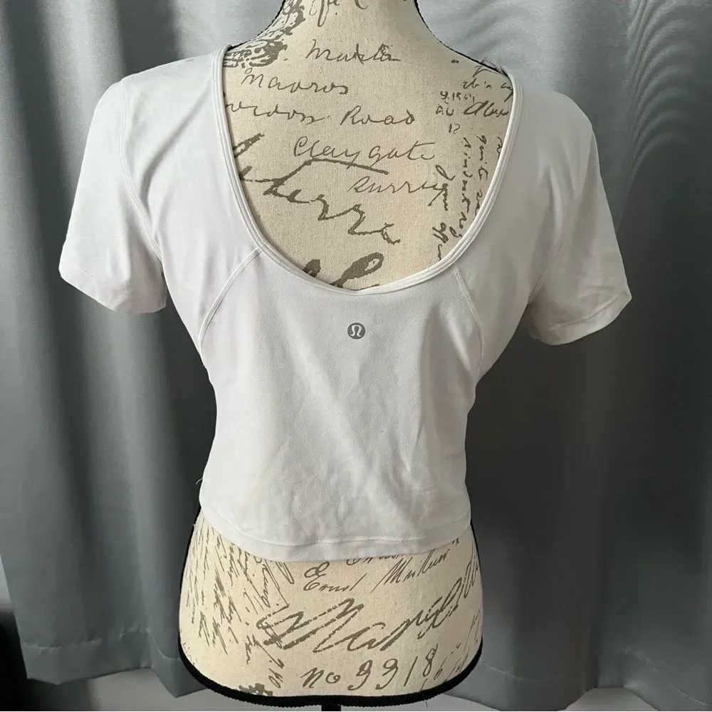 Lululemon white align short sleeve tee size 10